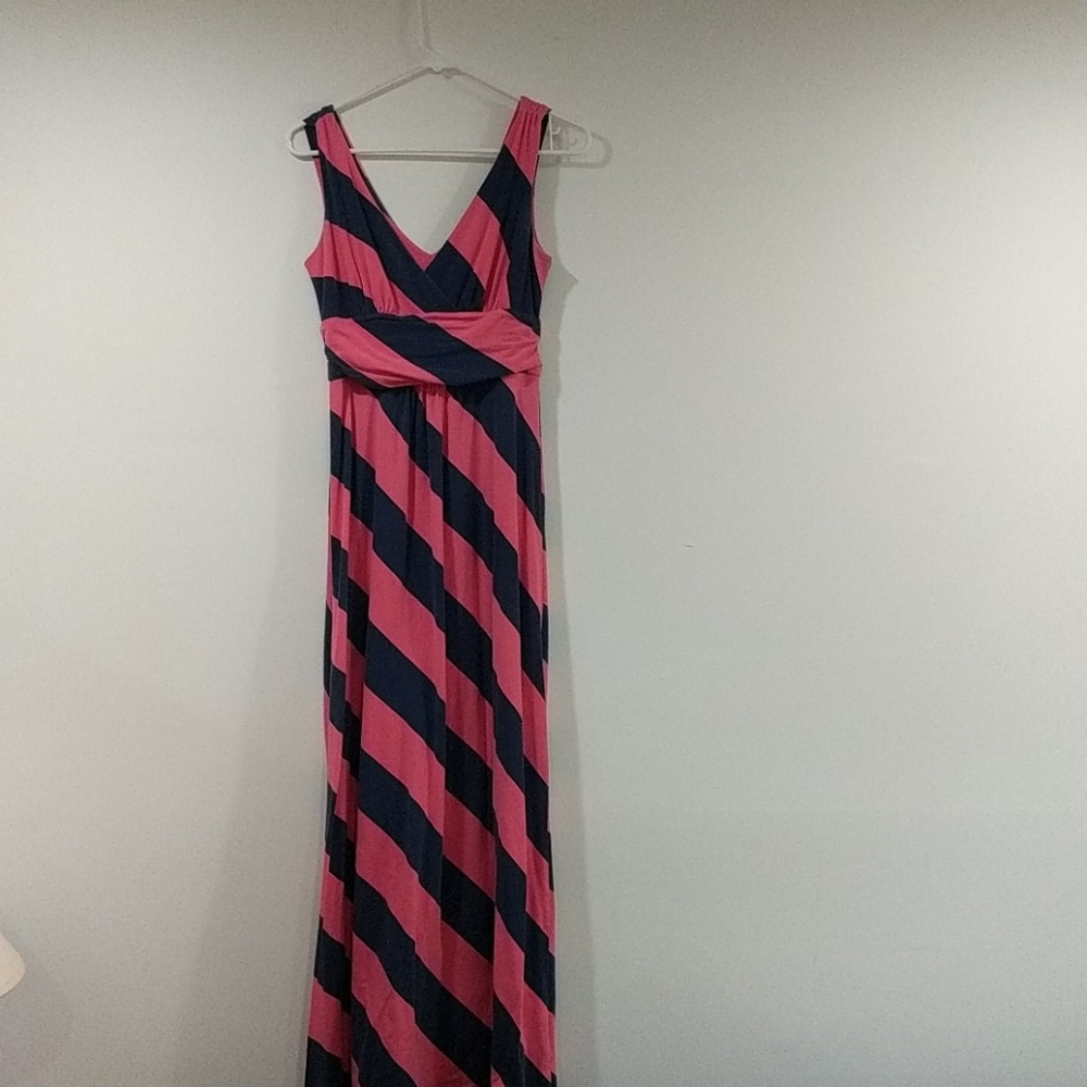 Navy & Magenta Lilly Pulitzer Maxi Dress